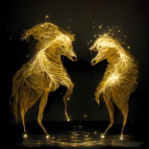 erikdk_Two_golden_horses_dancing_at_night_with_thunder_sparkles_313f8777-ffd1-4f1e-8966-f4c9b705cca0