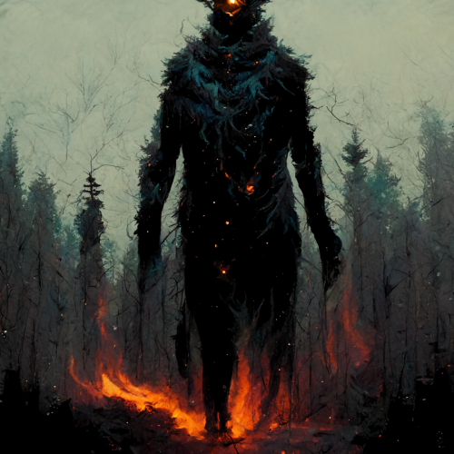 erikdk_Wendigo_fire_skinwalker_forest_dark_5335df36-cfe3-4893-bd33-f50843d2f82b